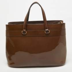 مملوكة مسبقًا Gucci Old Rose Patent Leather Bright Bit Tote