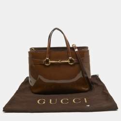 مملوكة مسبقًا Gucci Old Rose Patent Leather Bright Bit Tote