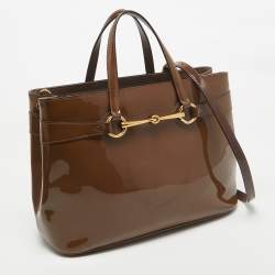 مملوكة مسبقًا Gucci Old Rose Patent Leather Bright Bit Tote