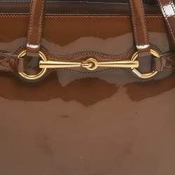 مملوكة مسبقًا Gucci Old Rose Patent Leather Bright Bit Tote