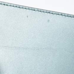 Pre Owned Gucci Metallic Leather Crystal Interlocking G Broadway Clutch