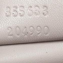 Pre Owned Gucci Metallic Leather Crystal Interlocking G Broadway Clutch