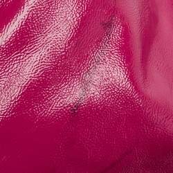 Pre Owned Gucci Magenta Patent Leather Medium Soho Chain Tote