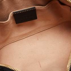 Pre Owned Gucci Black/Brown Suede and Patent Leather Ophidia Belt Bag