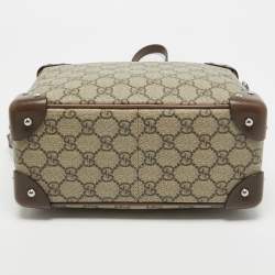 Pre Owned Gucci Brown/Beige GG Supreme Canvas Soft Trunk Crossbody Bag