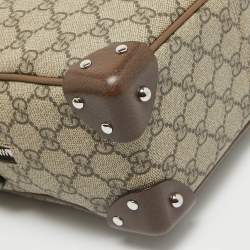 Pre Owned Gucci Brown/Beige GG Supreme Canvas Soft Trunk Crossbody Bag