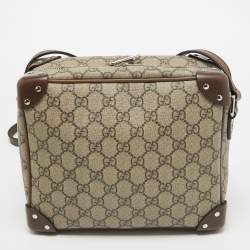 Pre Owned Gucci Brown/Beige GG Supreme Canvas Soft Trunk Crossbody Bag