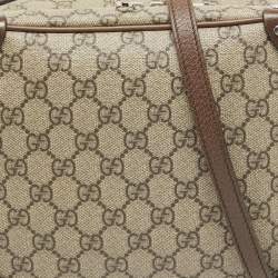 Pre Owned Gucci Brown/Beige GG Supreme Canvas Soft Trunk Crossbody Bag