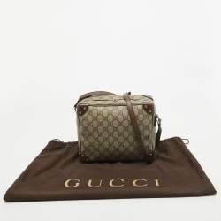 Pre Owned Gucci Brown/Beige GG Supreme Canvas Soft Trunk Crossbody Bag