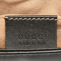 مملوكة مسبقًا Gucci Black Matelassé Leather Mini GG Marmont Shoulder Bag