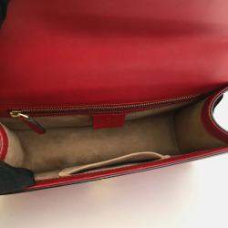 Gucci Red Leather Small Sylvie Shoulder Bag