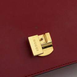 Gucci Red Leather Small Sylvie Shoulder Bag