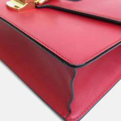 Gucci Red Leather Small Sylvie Shoulder Bag