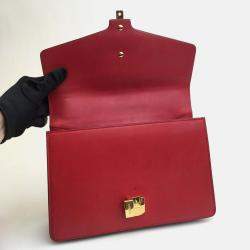 Gucci Red Leather Small Sylvie Shoulder Bag