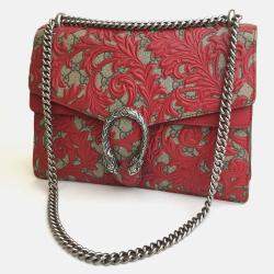 Gucci Red Leather Arabesque Dionysus Shoulder Bag