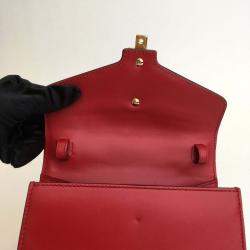 Gucci Red Leather Mini Sylvie Shoulder Bag
