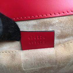 Gucci Red Leather Mini Sylvie Shoulder Bag