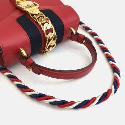 Gucci Red Leather Mini Sylvie Shoulder Bag