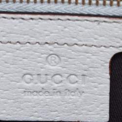 مملوكة مسبقًا Gucci Off-White/Beige Monogram Canvas and Leather Metal Buckle Shoulder Bag