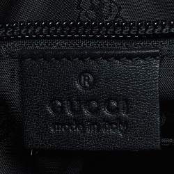 Pre Owned Gucci Black Guccissima Leather Flat Crossbody Bag