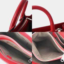 Pre Owned Gucci Red Guccissima Leather Large Signature Convertible Top Handle Tote Bag