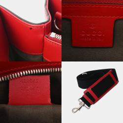Pre Owned Gucci Red Guccissima Leather Large Signature Convertible Top Handle Tote Bag