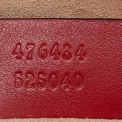 Pre Owned Gucci Red Matelassé Leather GG Marmont Belt Bag