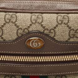 Pre Owned Gucci Brown/Beige GG Supreme Canvas and Leather Ophidia Belt Bag