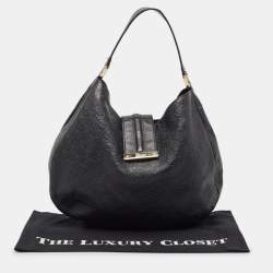 Pre Owned Gucci Black Guccissima Leather Large New Ladies Web Hobo