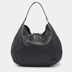 Pre Owned Gucci Black Guccissima Leather Large New Ladies Web Hobo