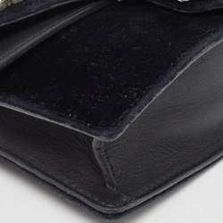 Pre Owned Gucci Black Velvet and Leather Super Mini Dionysus Chain Bag