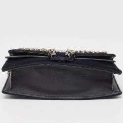 Pre Owned Gucci Black Velvet and Leather Super Mini Dionysus Chain Bag