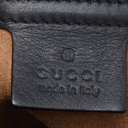 Pre Owned Gucci Beige/Black GG Supreme Canvas and Leather Medium Padlock Shoulder Bag