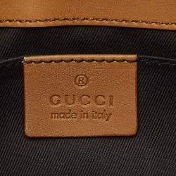 Pre Owned Gucci Two Tone Beige GG Canvas, Suede and Leather Flap Pochette 