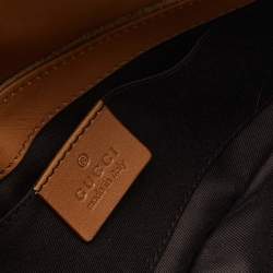 Pre Owned Gucci Two Tone Beige GG Canvas, Suede and Leather Flap Pochette 