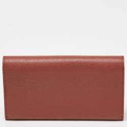 Gucci Brown Brick Leather Interlocking G Continental Wallet