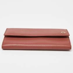 Gucci Brown Brick Leather Interlocking G Continental Wallet
