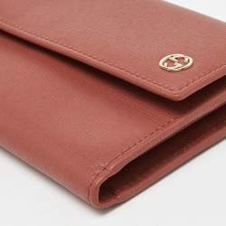 Gucci Brown Brick Leather Interlocking G Continental Wallet