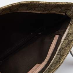 Pre Owned Gucci Beige/Pink GG Supreme Canvas and Patent Leather Crossbody Bag
