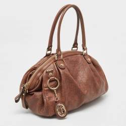 Pre Owned Gucci Brown Guccissima Leather Medium Sukey Satchel