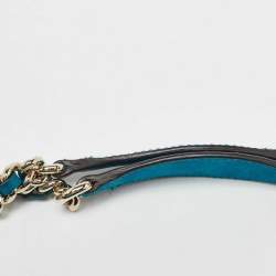 Pre Owned Gucci Teal Nubuck Leather Medium Soho Chain Tote