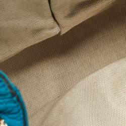 Pre Owned Gucci Teal Nubuck Leather Medium Soho Chain Tote