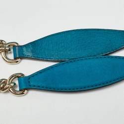 Pre Owned Gucci Teal Nubuck Leather Medium Soho Chain Tote