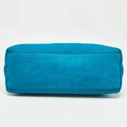 Pre Owned Gucci Teal Nubuck Leather Medium Soho Chain Tote