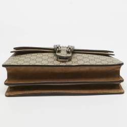 Pre Owned Gucci Beige GG Supreme Canvas and Suede Medium Dionysus Shoulder Bag