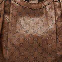 Pre Owned Gucci Brown Guccissima Leather Large Sukey Tote