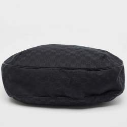 Pre Owned Gucci Black GG Canvas and Leather New Ladies Web Hobo