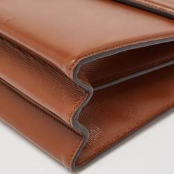 Pre Owned Gucci Brown Leather Sylvie 1969 Top Handle Bag