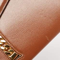 Pre Owned Gucci Brown Leather Sylvie 1969 Top Handle Bag