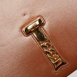 Pre Owned Gucci Brown Leather Sylvie 1969 Top Handle Bag